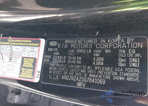 2016 Kia Soul from USA, damaged, VIN KNDJN2A25G7841069